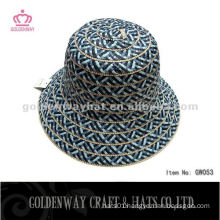 Ladies Short Brim Straw Cloche Hat dark color for summer